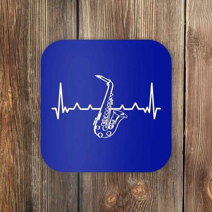 Jazz Saxophone Heartbeat For Jazz Music Lover Sax Musician Gift Coaster