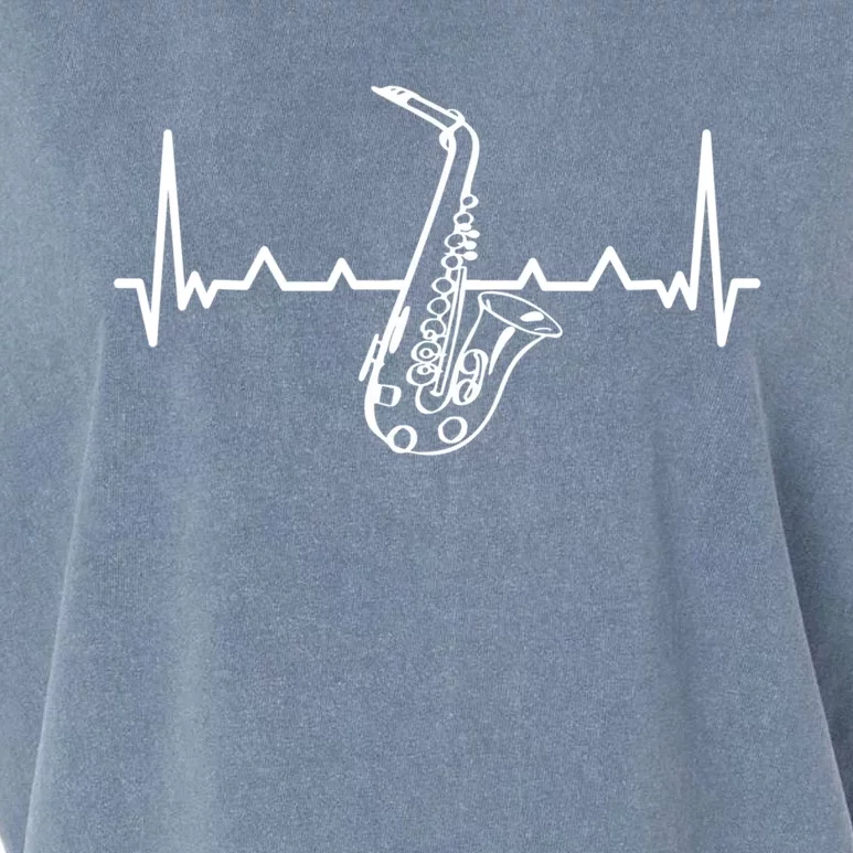 Jazz Saxophone Heartbeat For Jazz Music Lover Sax Musician Gift Garment-Dyed Women's Muscle Tee