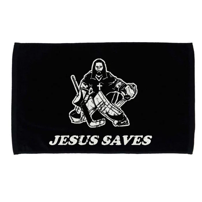 Jesus Saves Hockey Goalie Microfiber Hand Towel