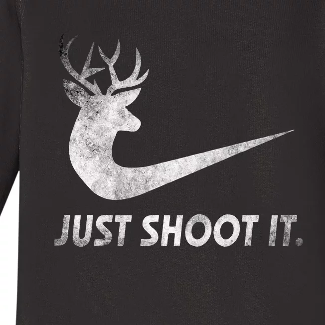 Just Shoot It Funny Deer Hunting Baby Long Sleeve Bodysuit