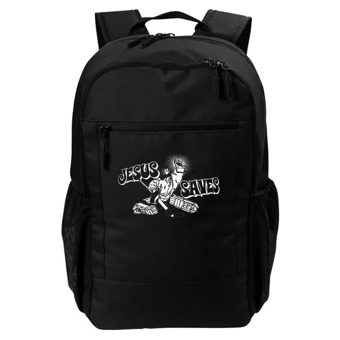 Jesus Saves Ice Hockey Daily Commute Backpack