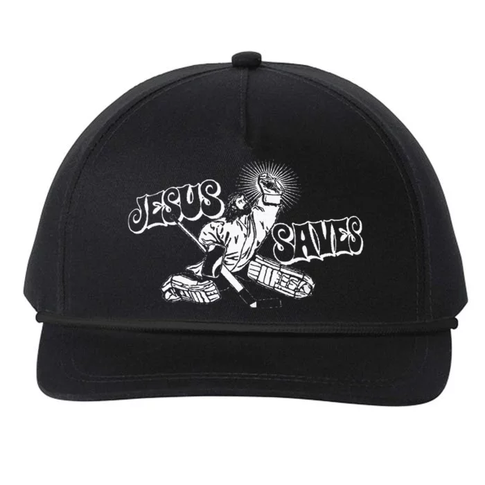 Jesus Saves Ice Hockey Snapback Five-Panel Rope Hat