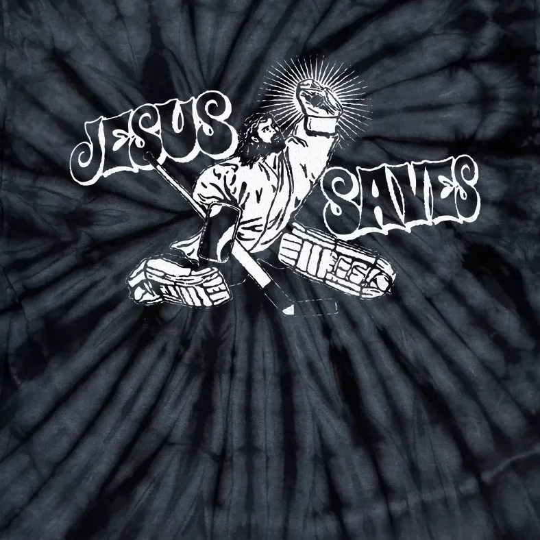 Jesus Saves Ice Hockey Tie-Dye T-Shirt