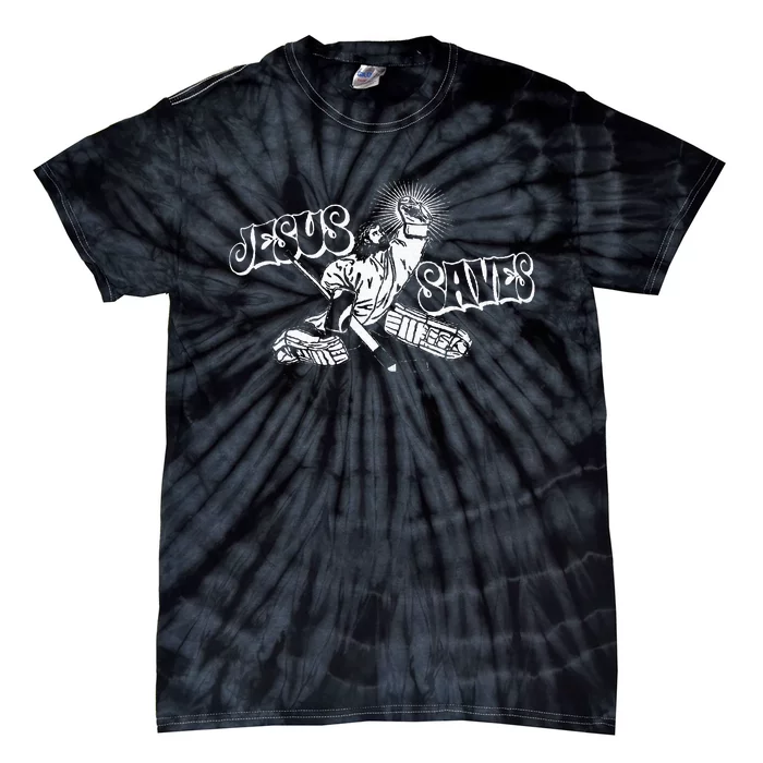 Jesus Saves Ice Hockey Tie-Dye T-Shirt