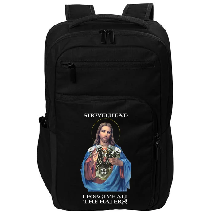 Jesus Shovelhead I Forgive All The Haters Biker Gear Impact Tech Backpack