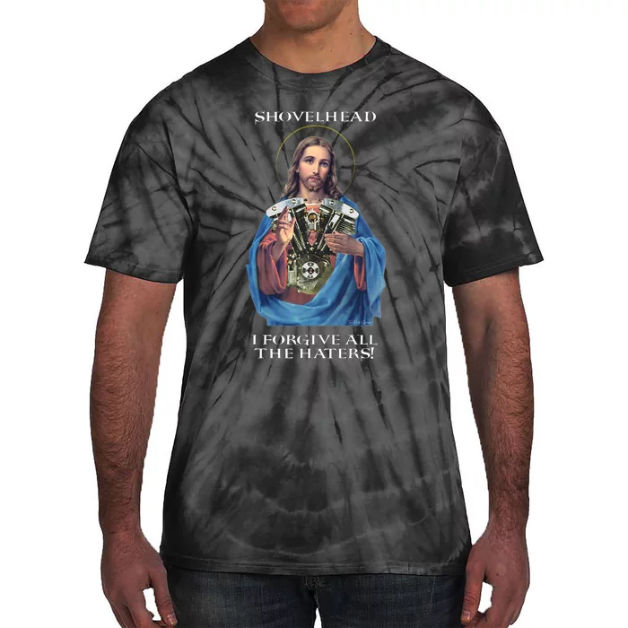 Jesus Shovelhead I Forgive All The Haters Biker Gear Tie-Dye T-Shirt