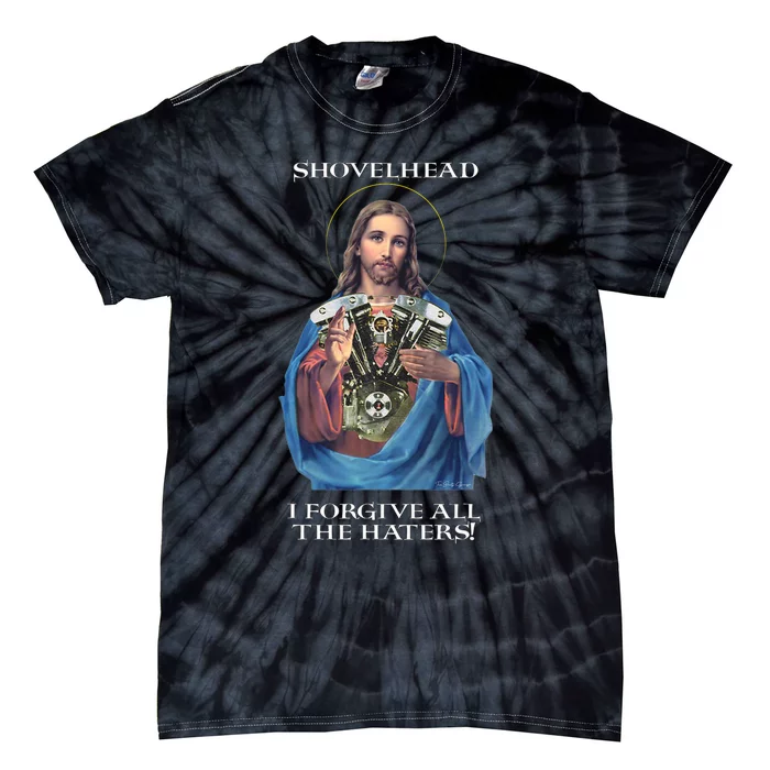 Jesus Shovelhead I Forgive All The Haters Biker Gear Tie-Dye T-Shirt