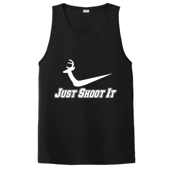 Just Shoot It Funny Deer Hunting Xmas Deer Hunting Great Gift Performance Tank