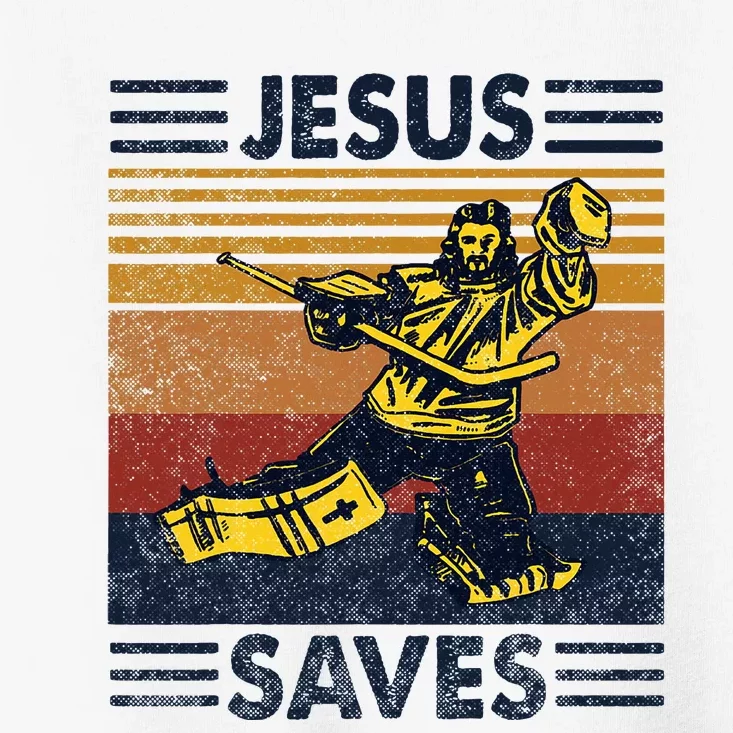 Jesus Saves Ice Hockey Goalie Sport Religious Christian Gift Toddler T-Shirt