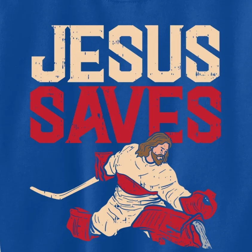 Jesus Saves Ice Hockey Goalie Sport Religious Christian Gift Great Gift Kids Sweatshirt