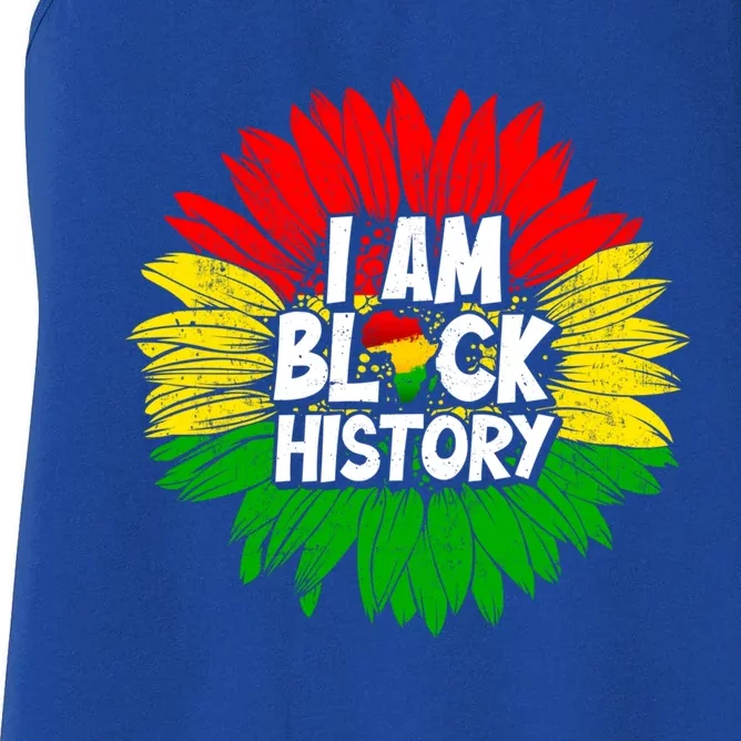 Juneteenth Sunflower I Am Black History African Black Pride Great Gift Women's Racerback Tank