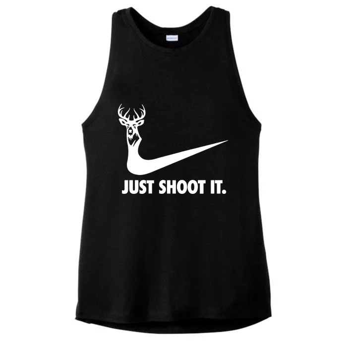 Just Shoot It. Hunting Season Ladies Tri-Blend Wicking Tank