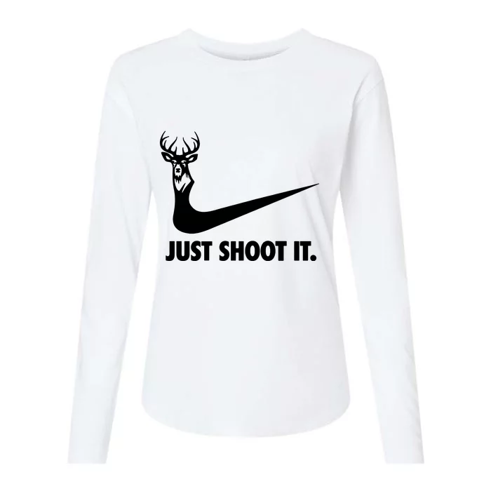 Just Shoot It. Hunting Season Womens Cotton Relaxed Long Sleeve T-Shirt