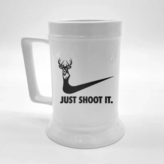 Just Shoot It. Hunting Season Front & Back Beer Stein