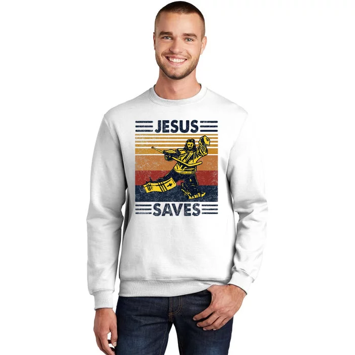 Jesus Saves Ice Hockey Goalie Sport Religious Christian Gift Sweatshirt