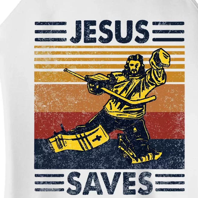 Jesus Saves Ice Hockey Goalie Sport Religious Christian Gift Women’s Perfect Tri Rocker Tank