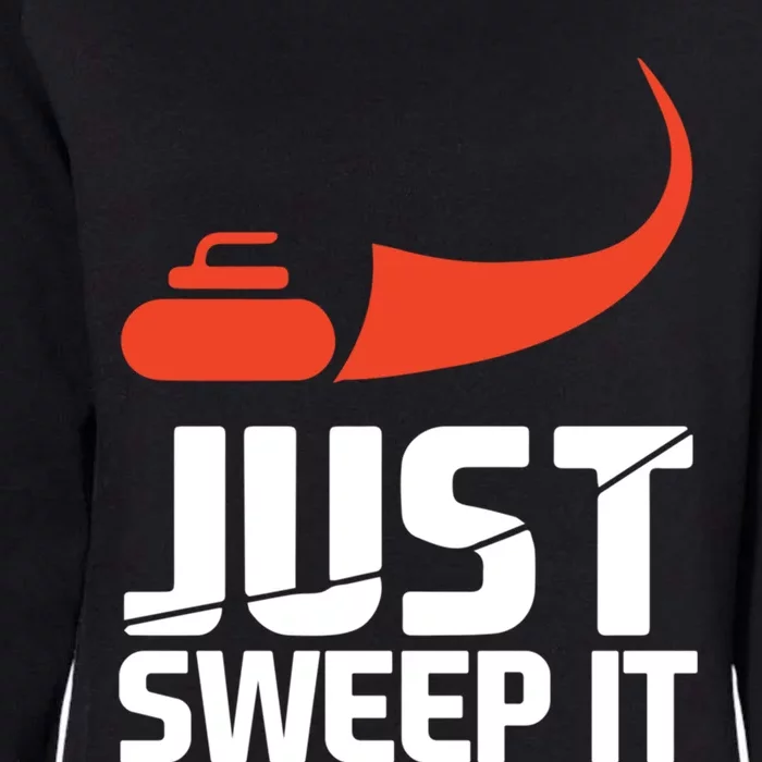 Just Sweep It! Funny Curling Sports Gift Womens California Wash Sweatshirt