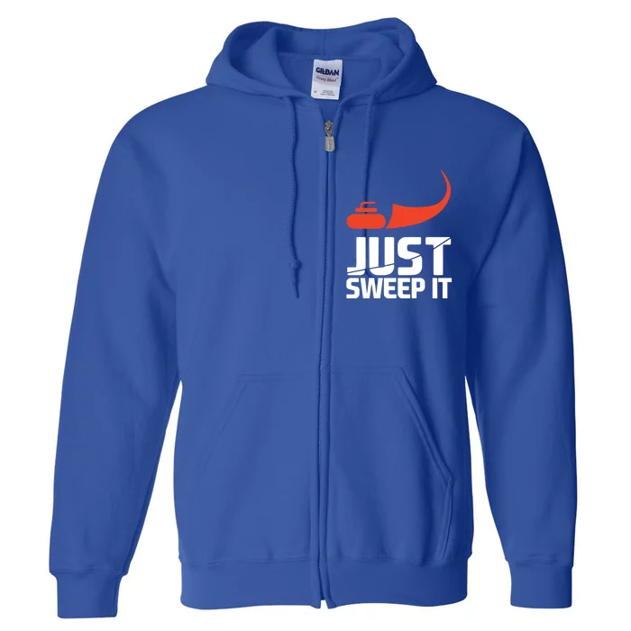 Just Sweep It! Funny Curling Sports Gift Full Zip Hoodie