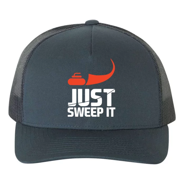 Just Sweep It! Funny Curling Sports Gift Yupoong Adult 5-Panel Trucker Hat