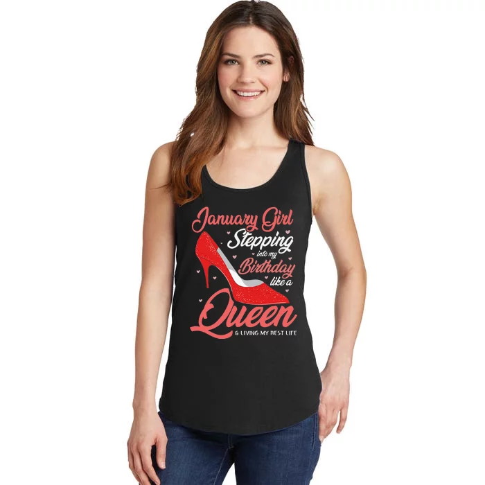 January Stepping into my birthday like a Queen Living Ladies Essential Tank