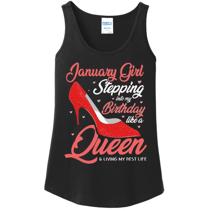 January Stepping into my birthday like a Queen Living Ladies Essential Tank