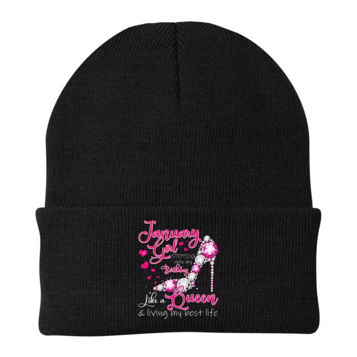 January Stepping Into My Birthday Like A Queen Knit Cap Winter Beanie