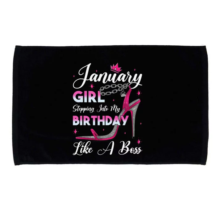 January Stepping Into My Birthday With Pink Sandal Microfiber Hand Towel