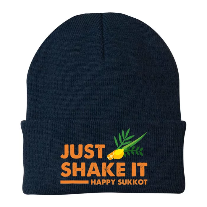 Just Shake It Happy Sukkot Festival Jewish Holiday Hebrew Knit Cap Winter Beanie