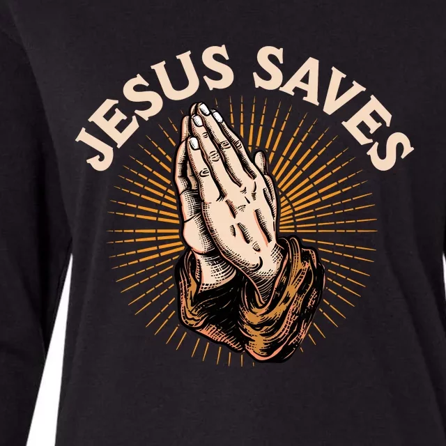 Jesus Saves Womens Cotton Relaxed Long Sleeve T-Shirt