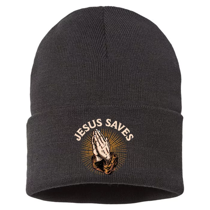 Jesus Saves Sustainable Knit Beanie