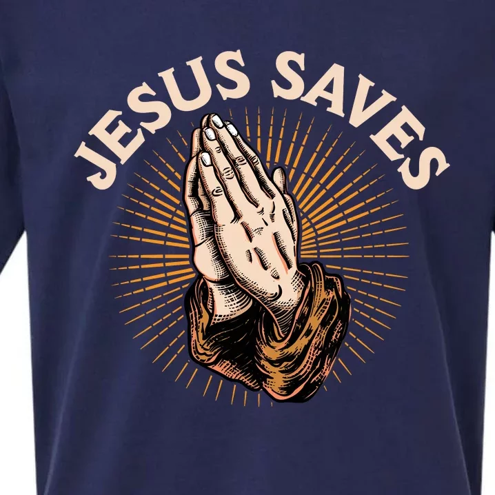 Jesus Saves Sueded Cloud Jersey T-Shirt