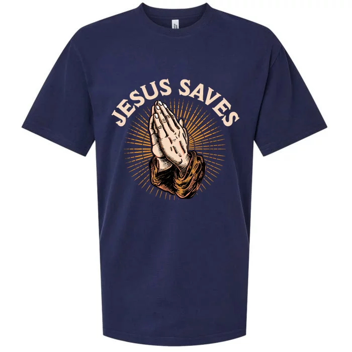 Jesus Saves Sueded Cloud Jersey T-Shirt