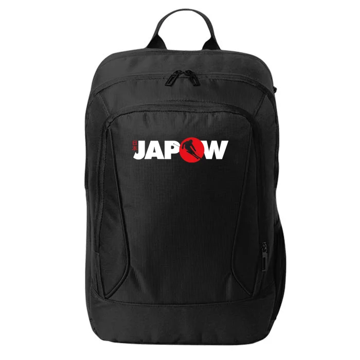 Japan Ski Japow Powder Skiing Japanese Flag City Backpack