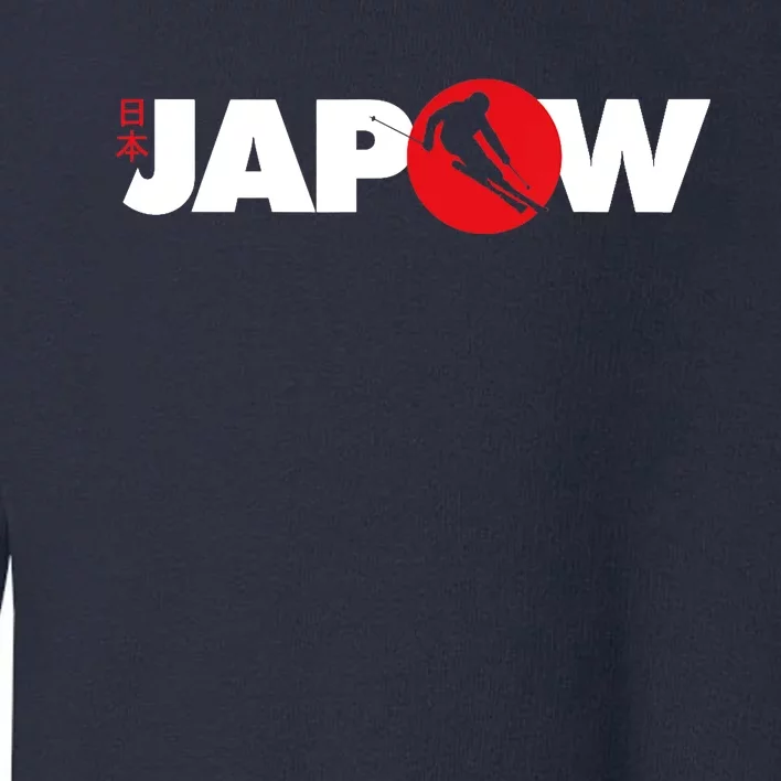 Japan Ski Japow Powder Skiing Japanese Flag Toddler Sweatshirt