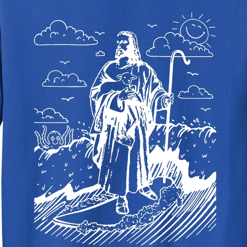 Jesus Surfing Tall Sweatshirt