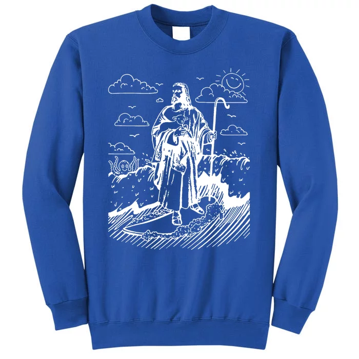 Jesus Surfing Tall Sweatshirt