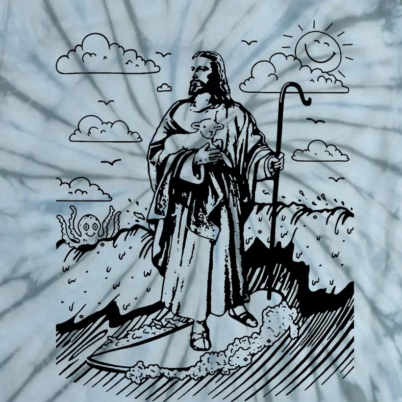 Jesus Surfing Tie-Dye T-Shirt