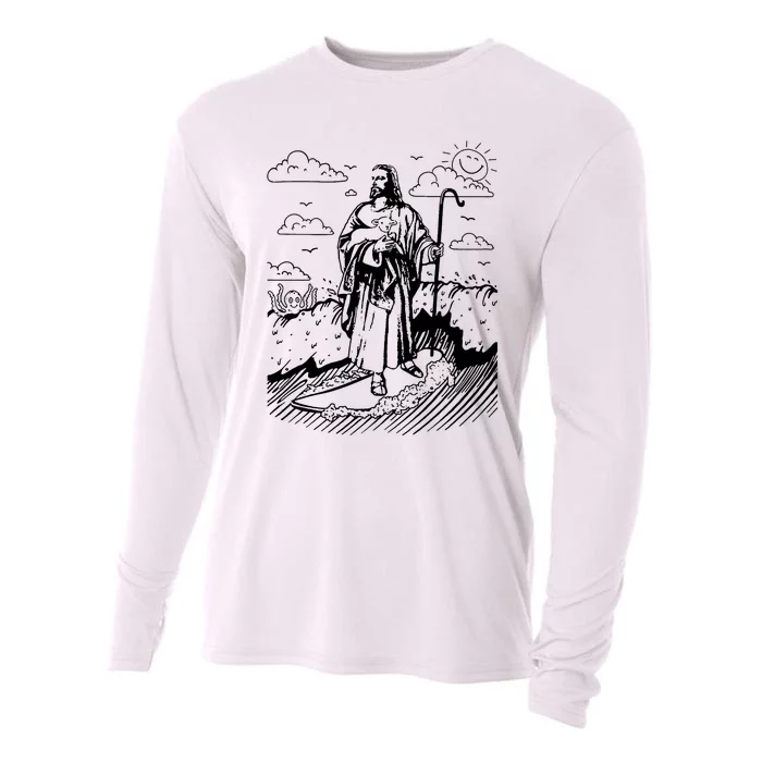 Jesus Surfing Cooling Performance Long Sleeve Crew