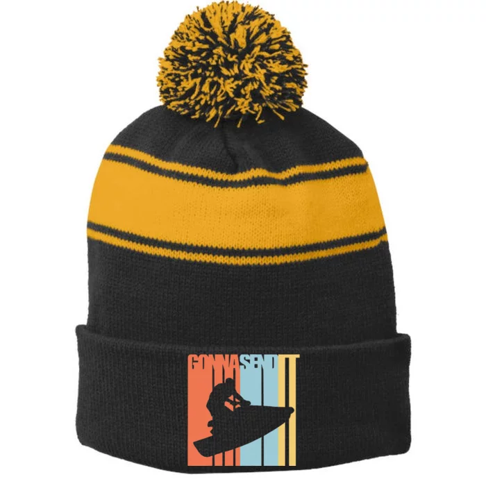 Jet Ski Jet Skier Tee Jet Skiing Stripe Pom Pom Beanie