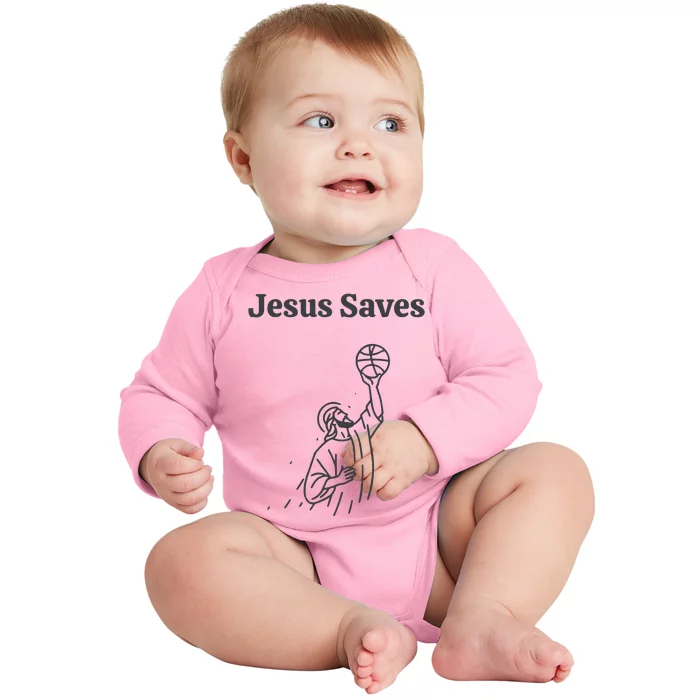 Jesus Saves Baby Long Sleeve Bodysuit