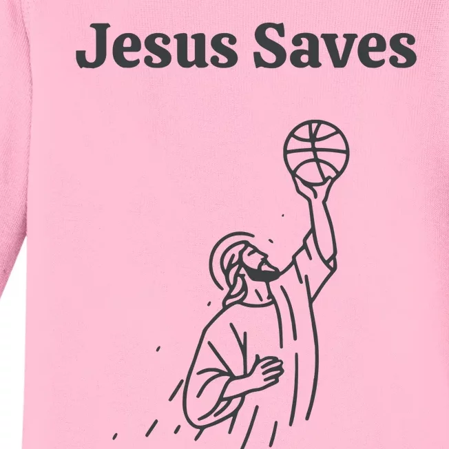 Jesus Saves Baby Long Sleeve Bodysuit