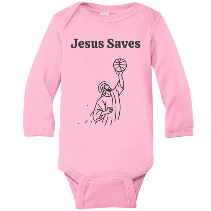 Jesus Saves Baby Long Sleeve Bodysuit