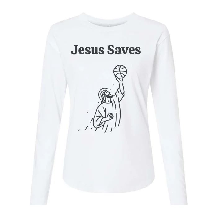 Jesus Saves Womens Cotton Relaxed Long Sleeve T-Shirt