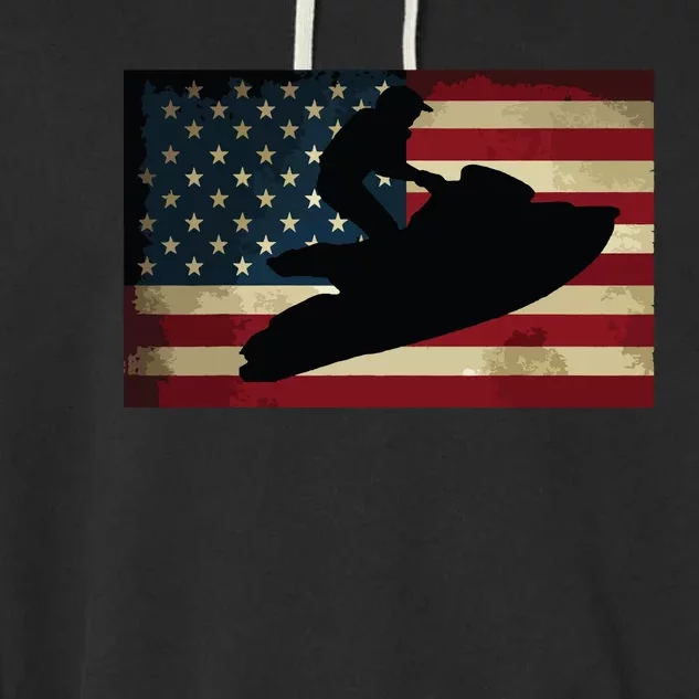 Jet Ski Jet Skier Tee Jet Skiing USA Flag Garment-Dyed Fleece Hoodie