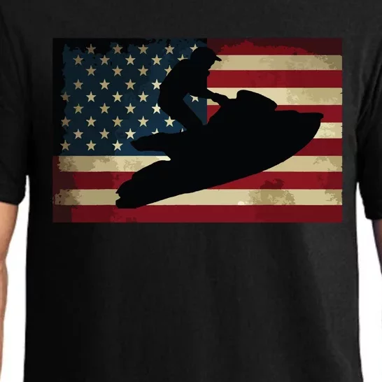 Jet Ski Jet Skier Tee Jet Skiing USA Flag Pajama Set