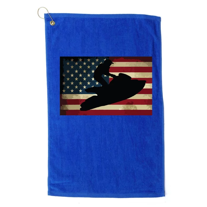 Jet Ski Jet Skier Tee Jet Skiing USA Flag Platinum Collection Golf Towel