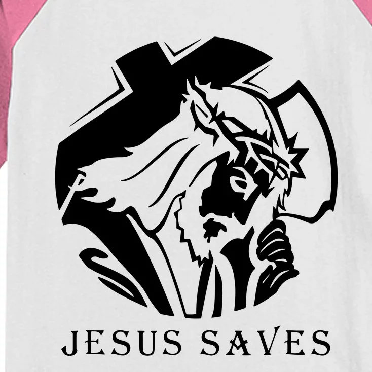 Jesus Saves Kids Colorblock Raglan Jersey