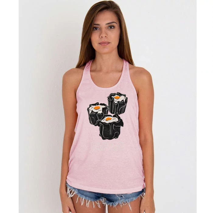 Japanese Sushi Japanese Sushi Food Lovers Gift Women's Knotted Racerback Tank