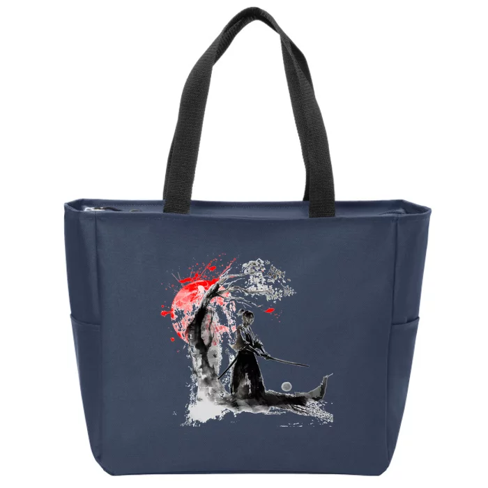 Japanese Samurai Zip Tote Bag