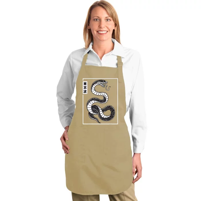 Japanese Snake Japan Art Japanese Aesthetic Anime Full-Length Apron With Pocket